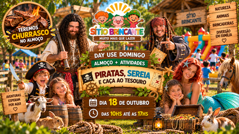 Capa do evento 18/10 - DOMINGO CHURRASCO  + ATIVIDADES 10h às 17h
