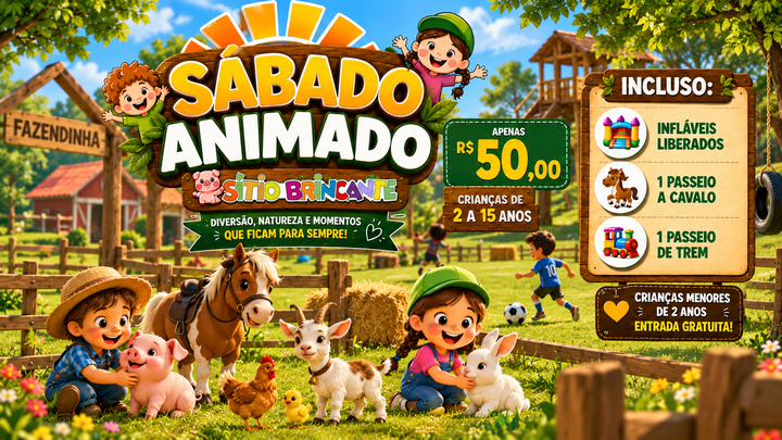 Imagem de divulgação de SÁBADO DIA 26/09 - SÁBADO ANIMADO
