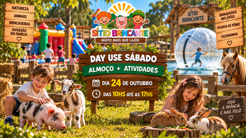 Capa do evento 24/10 - SÁBADO ALMOÇO + ATIVIDADES 10h às 17h