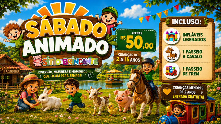 Imagem de divulgação de SÁBADO DIA 12/09 - SÁBADO ANIMADO