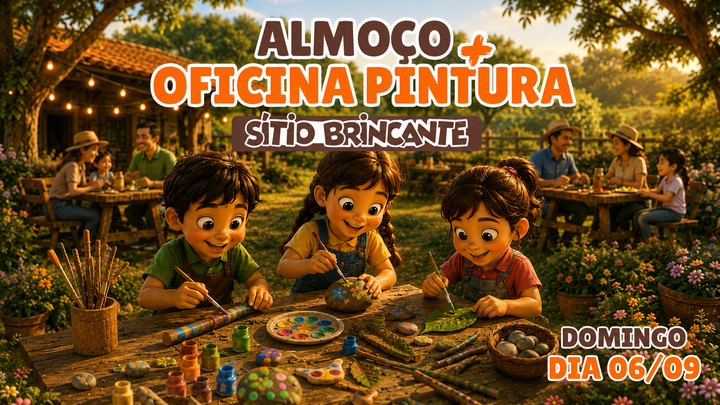 Imagem de divulgação de DOMINGO DIA 06/09 - ALMOÇO + OFICINA DE PINTURA
