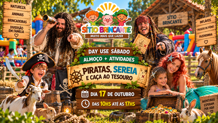 Imagem de divulgação de 17/10 - SÁBADO ALMOÇO + ATIVIDADES 10h às 17h