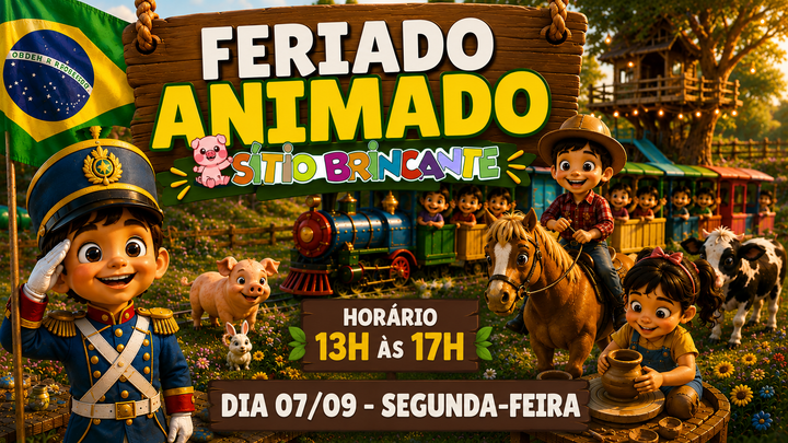 Imagem de divulgação de SEGUNDA DIA 07/09 - FERIADO ANIMADO
